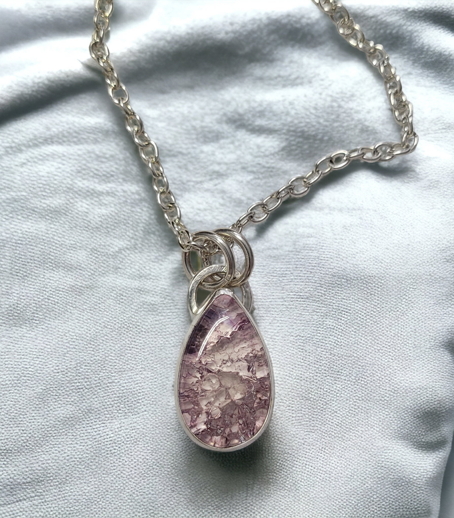 Lilac Crackle Quartz Pendant